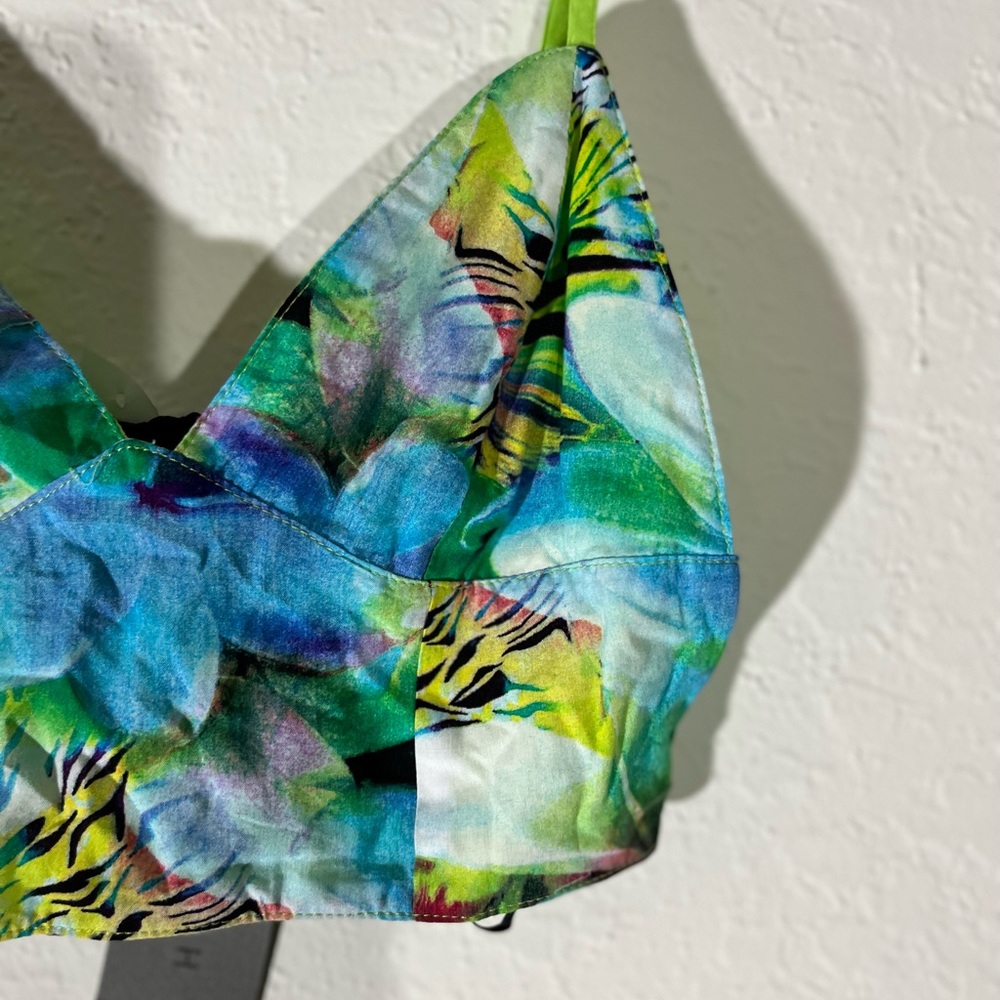 LF Indikah Bralette Crop Top Blue Green Size 8 Medium - Picture 7 of 10